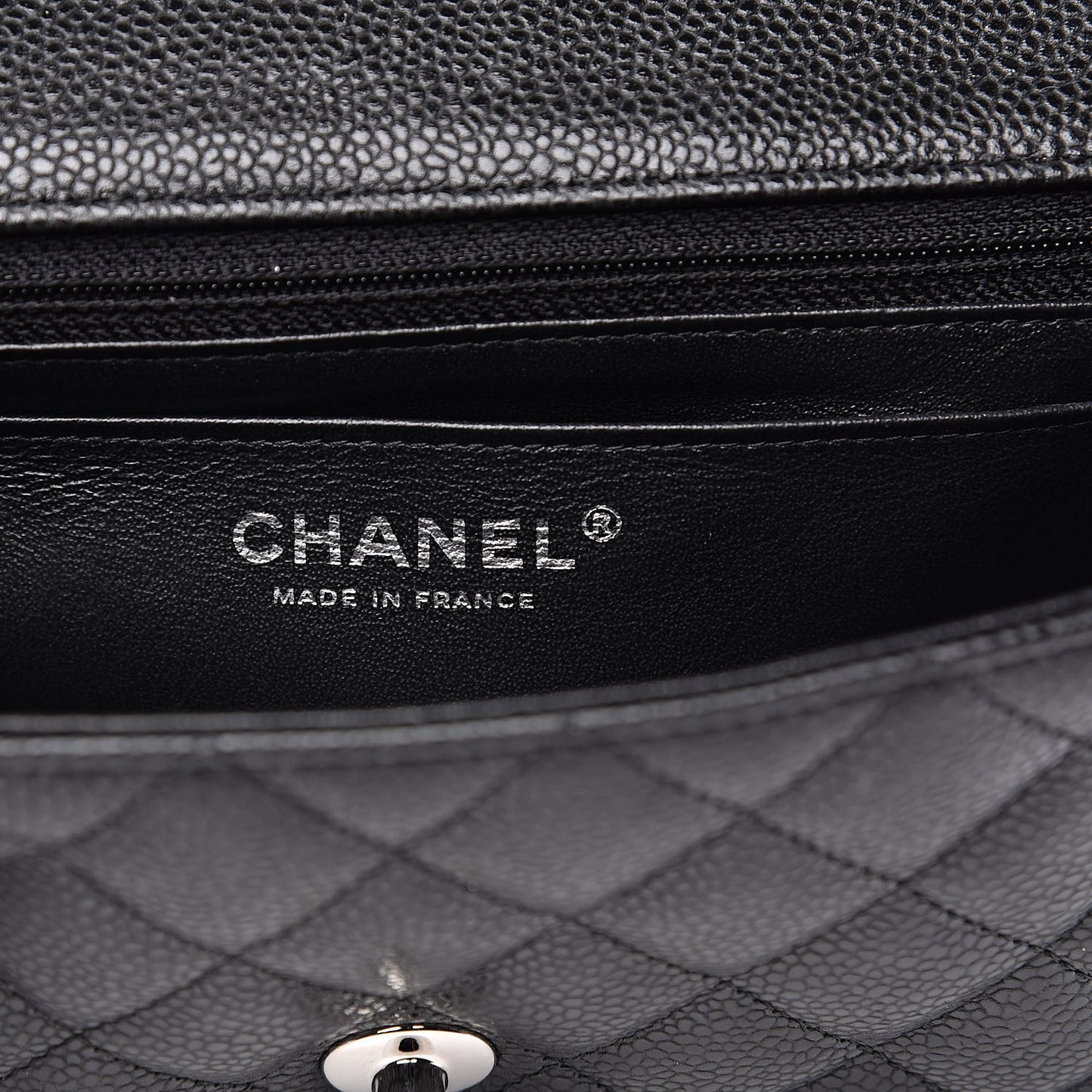 Caviar Quilted Mini Rectangular Flap Black