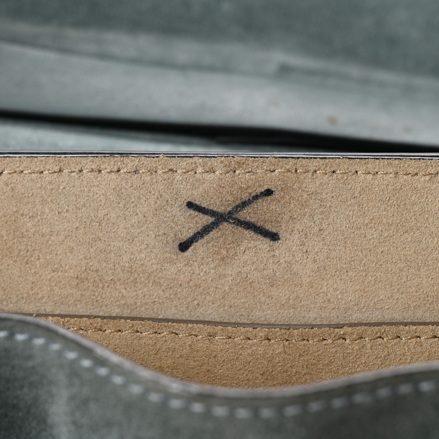 Suede Smooth Calfskin Drew Shoulder Bag Cloudy Blue