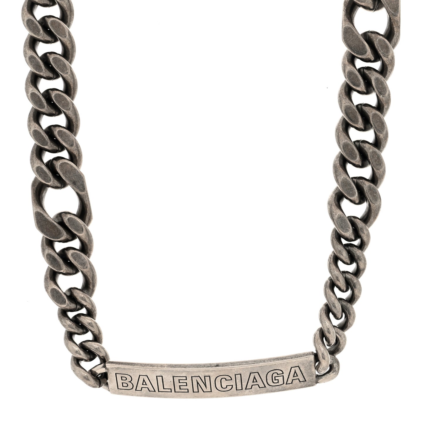 Brass Plate Twist Necklace Antique Silver