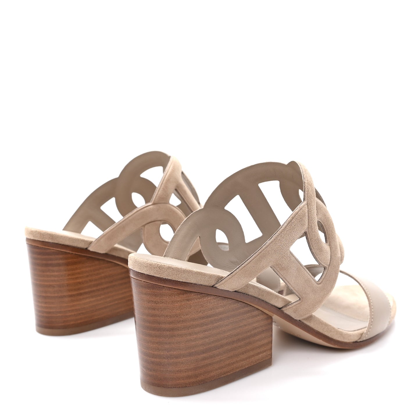 Suede Goatskin Nappa Bikini Sandals 38.5 Beige Sable