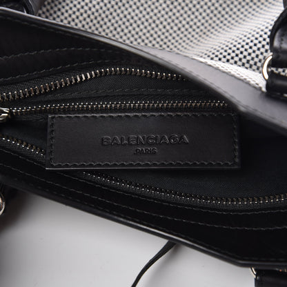 Balenciaga Calfskin Twill Classic Silver Hardware Mini City Black White 6 of 12