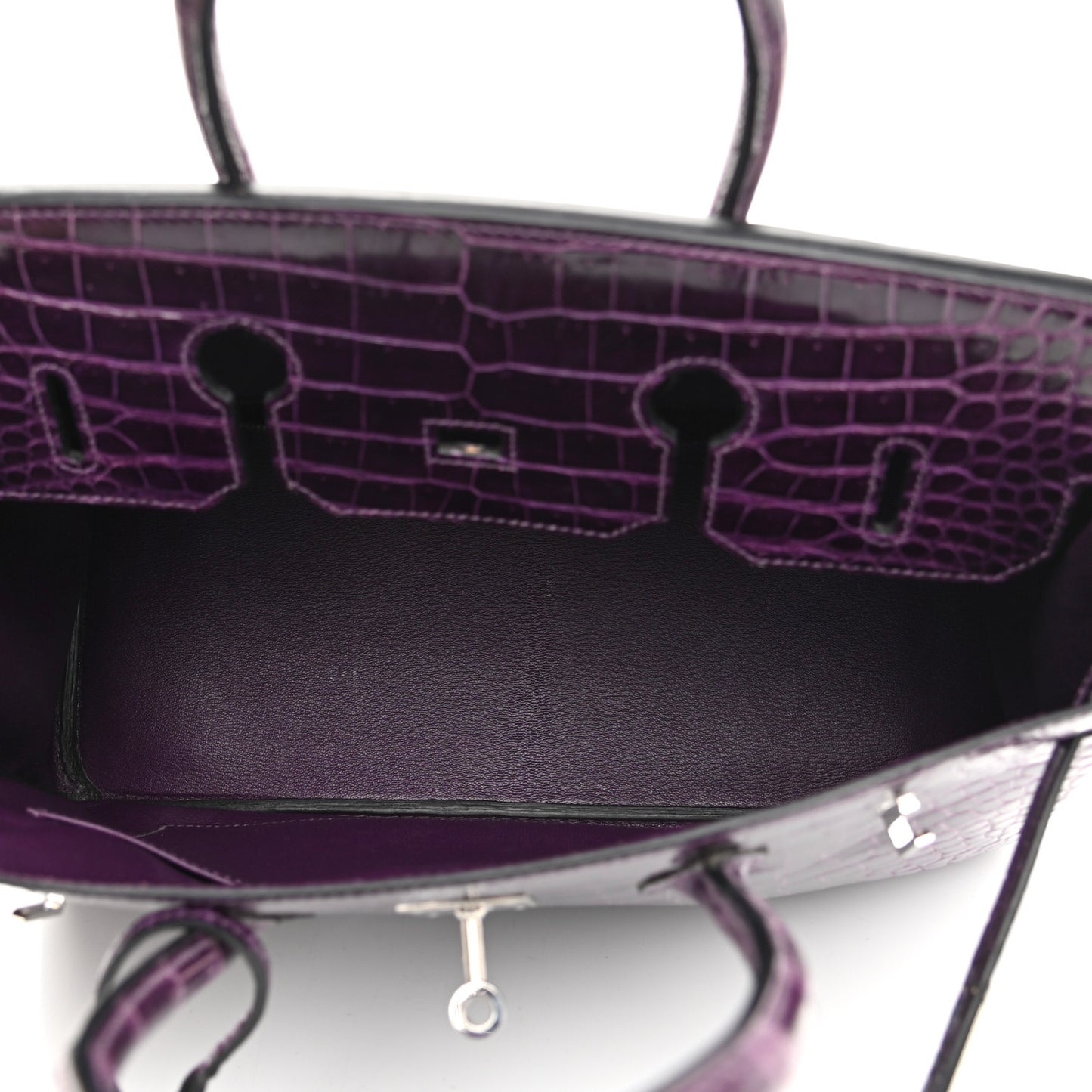 Shiny Porosus Crocodile Birkin 35 Amethyst