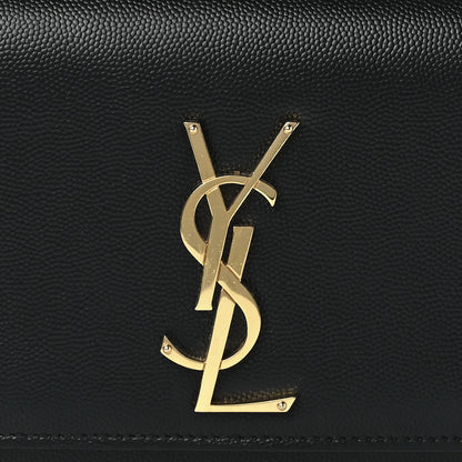 Saint Laurent Grain De Poudre Small Monogram Kate Satchel Black 9 of 12