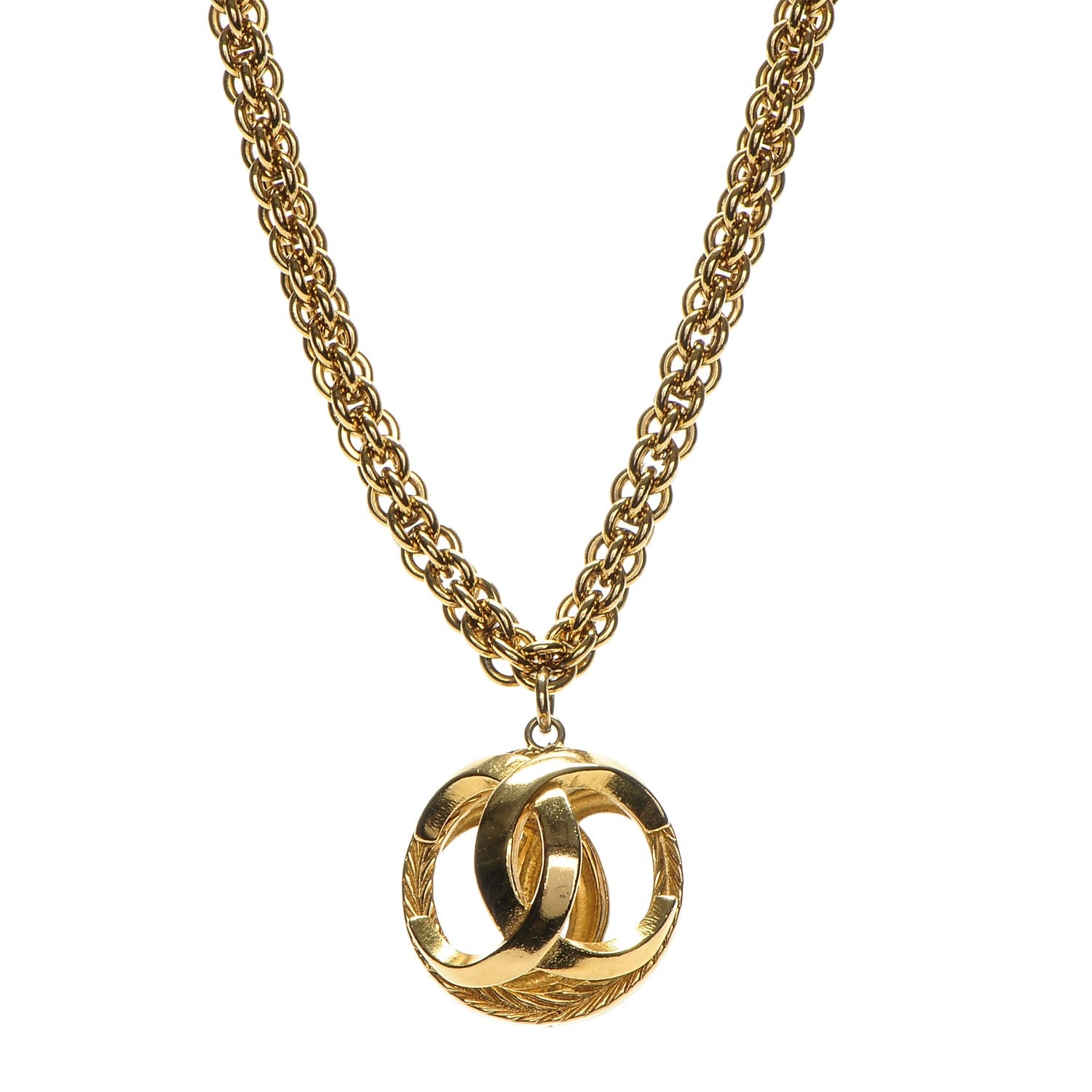 Chanel CC Pendant Chain Necklace Gold 1 of 6