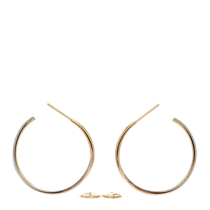 Cartier 18K Pink Yellow White Gold Trinity Hoop Earrings 3 of 5