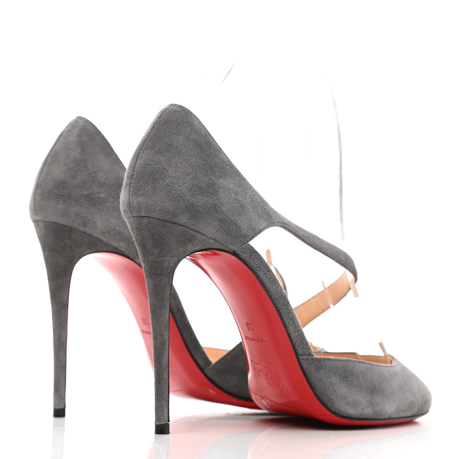 Christian Louboutin Veau Velours Catchy One 100 Pumps 38 Shadow 4 of 11
