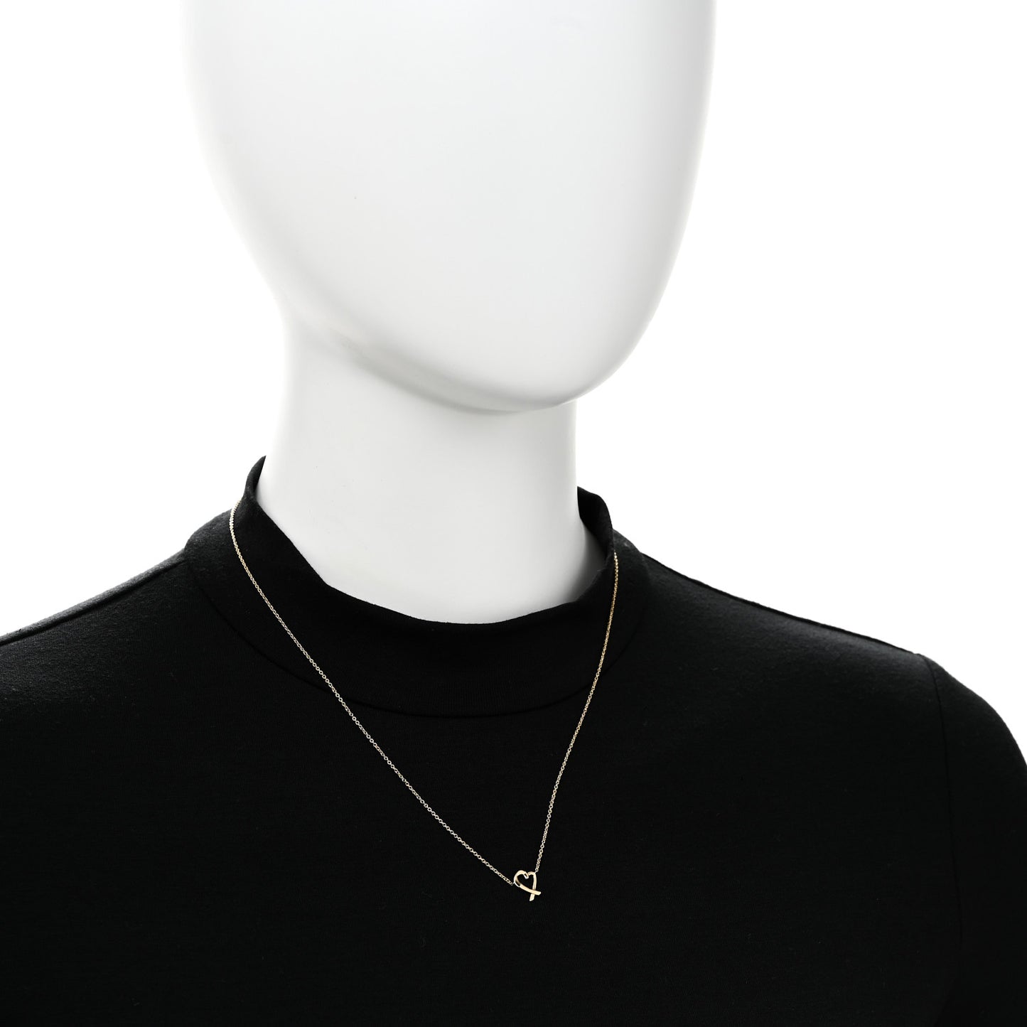 18K Yellow Gold Mini Paloma Picasso Loving Heart Pendant Necklace