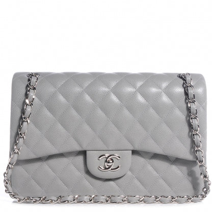 Chanel Caviar Jumbo Double Flap Grey 1 of 8