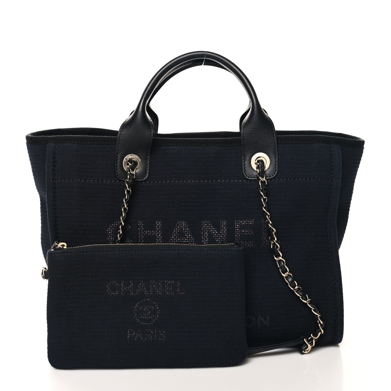 Chanel Mixed Fibers Small Deauville Tote Black 3 of 11