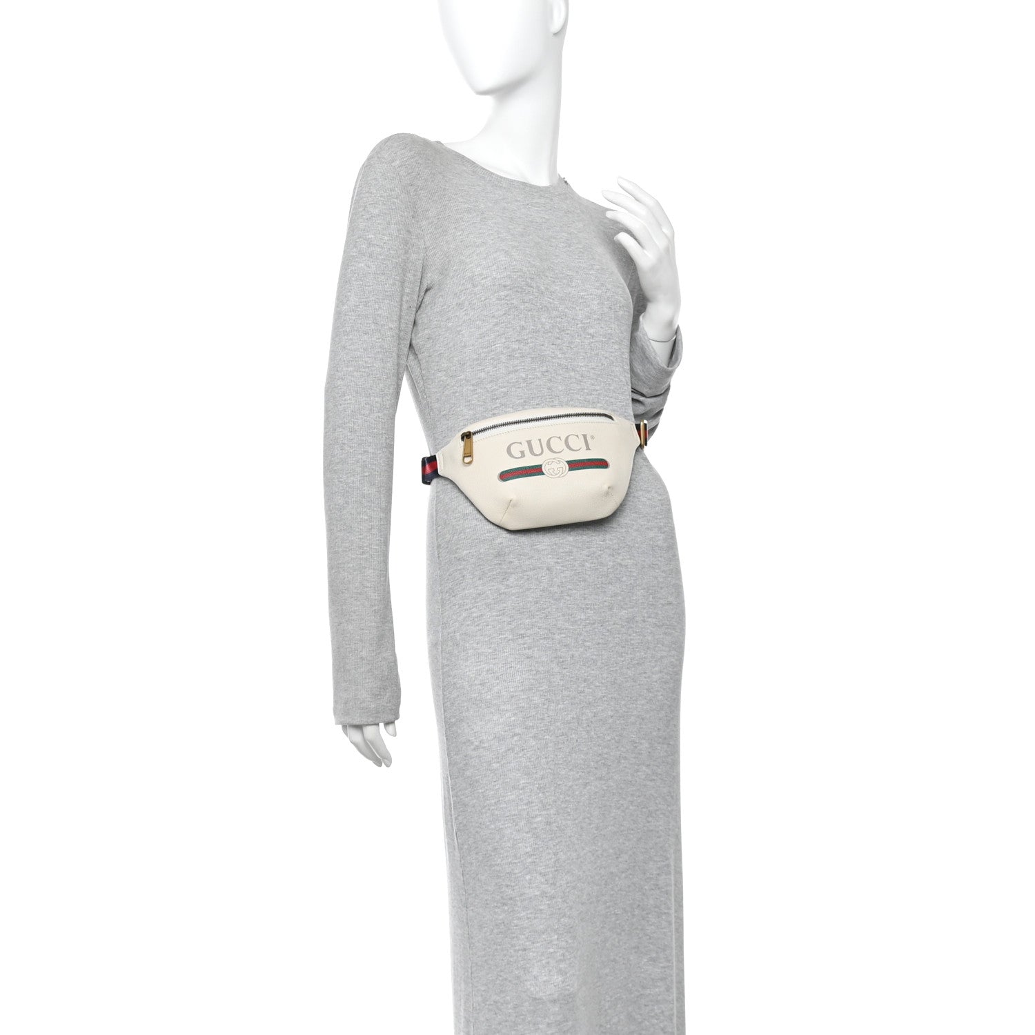 Gucci Grained Calfskin Small Logo Belt Bag White 2 of 10