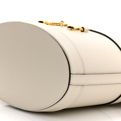 Gucci Monogram Textured Calfskin Horsebit 1955 Drawstring Bucket Bag Beige Mystic White 11 of 11