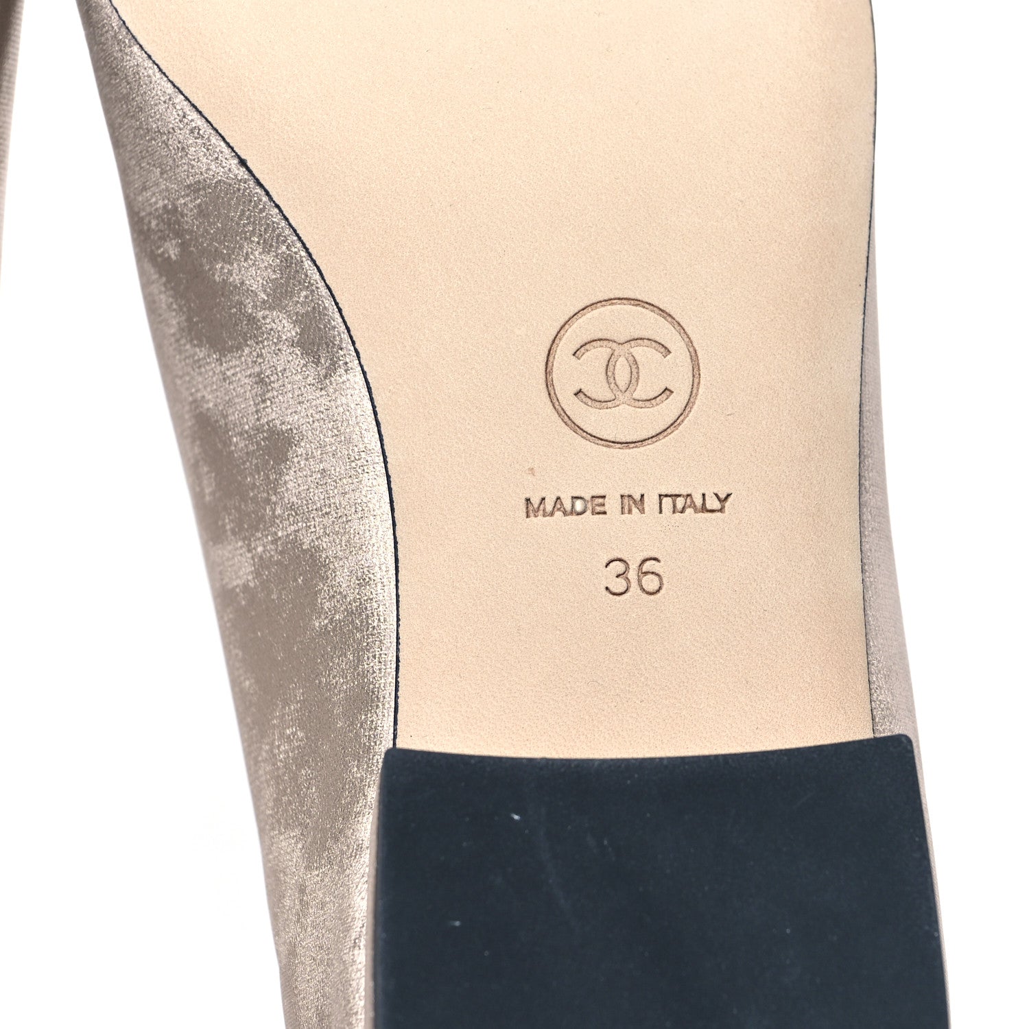 Chanel Laminated Lambskin Grosgrain Cap Toe CC Ballerina Flats 36 Copper Black 6 of 9