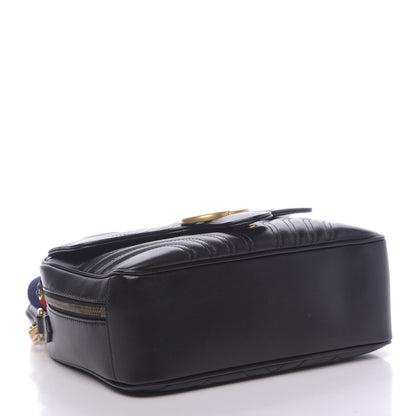 Gucci Calfskin Matelasse Sylvie Web Small GG Marmont Top Handle Shoulder Bag Black 4 of 11