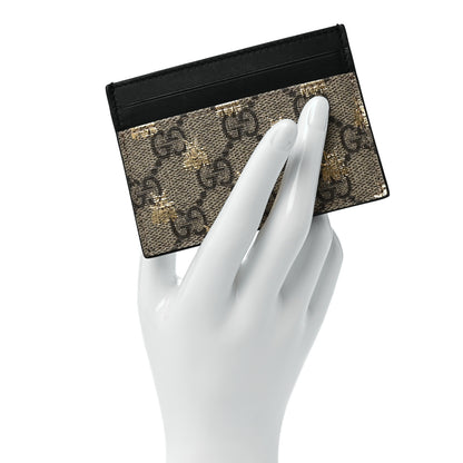 Gucci GG Supreme Monogram Bees Card Holder Black 2 of 6