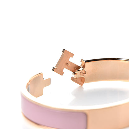 Hermes Enamel Narrow Clic Clac H Bracelet GM Rose Nacarat 5 of 6