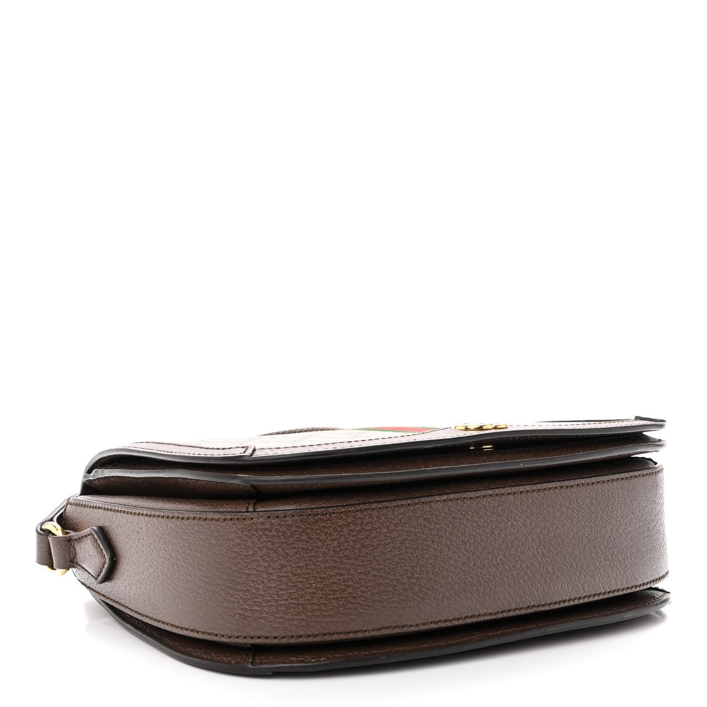 GG Supreme Monogram Web Small Ophidia Flap Messenger Bag Brown