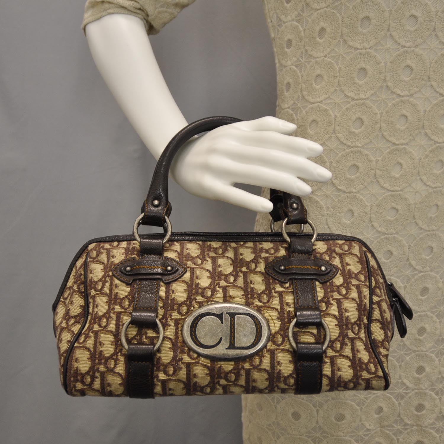 Christian Dior Monogram Vintage Traveler Tote Brown 2 of 7