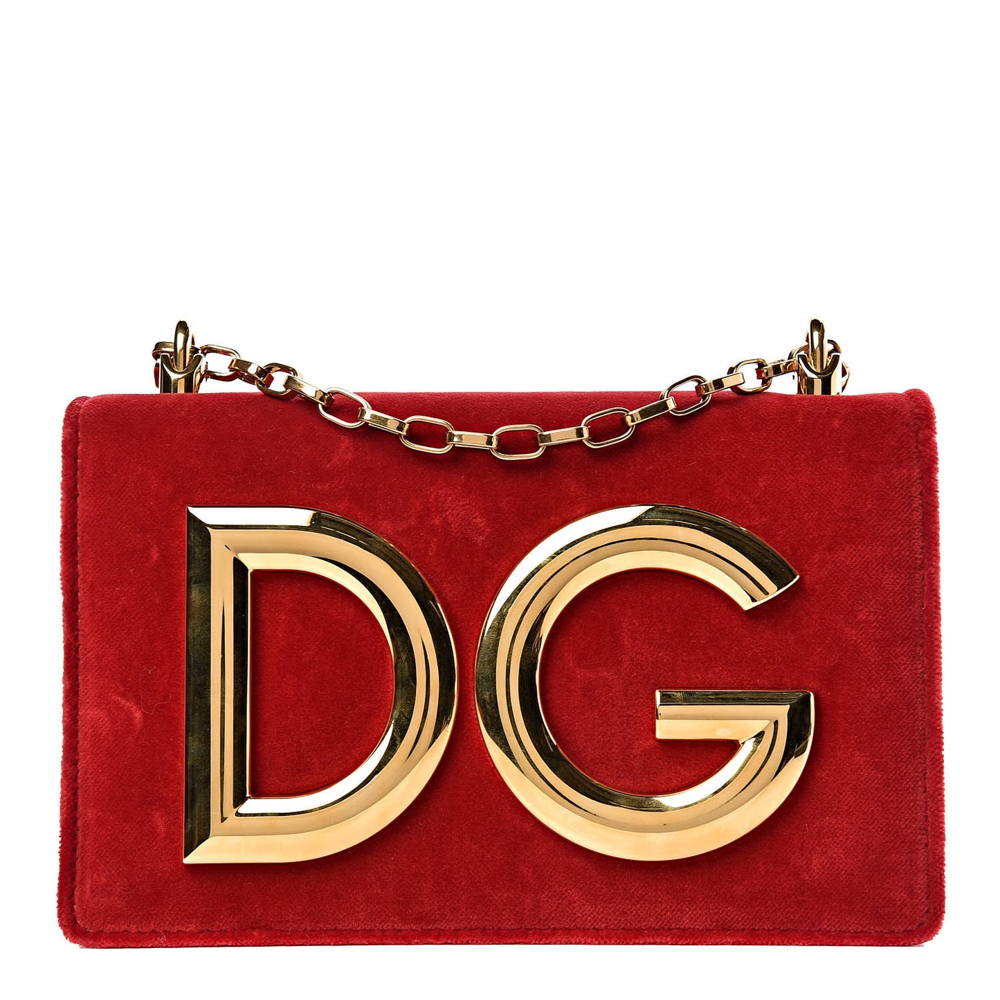 Velvet Lizard Calfskin Embossed DG Shoulder Bag Red