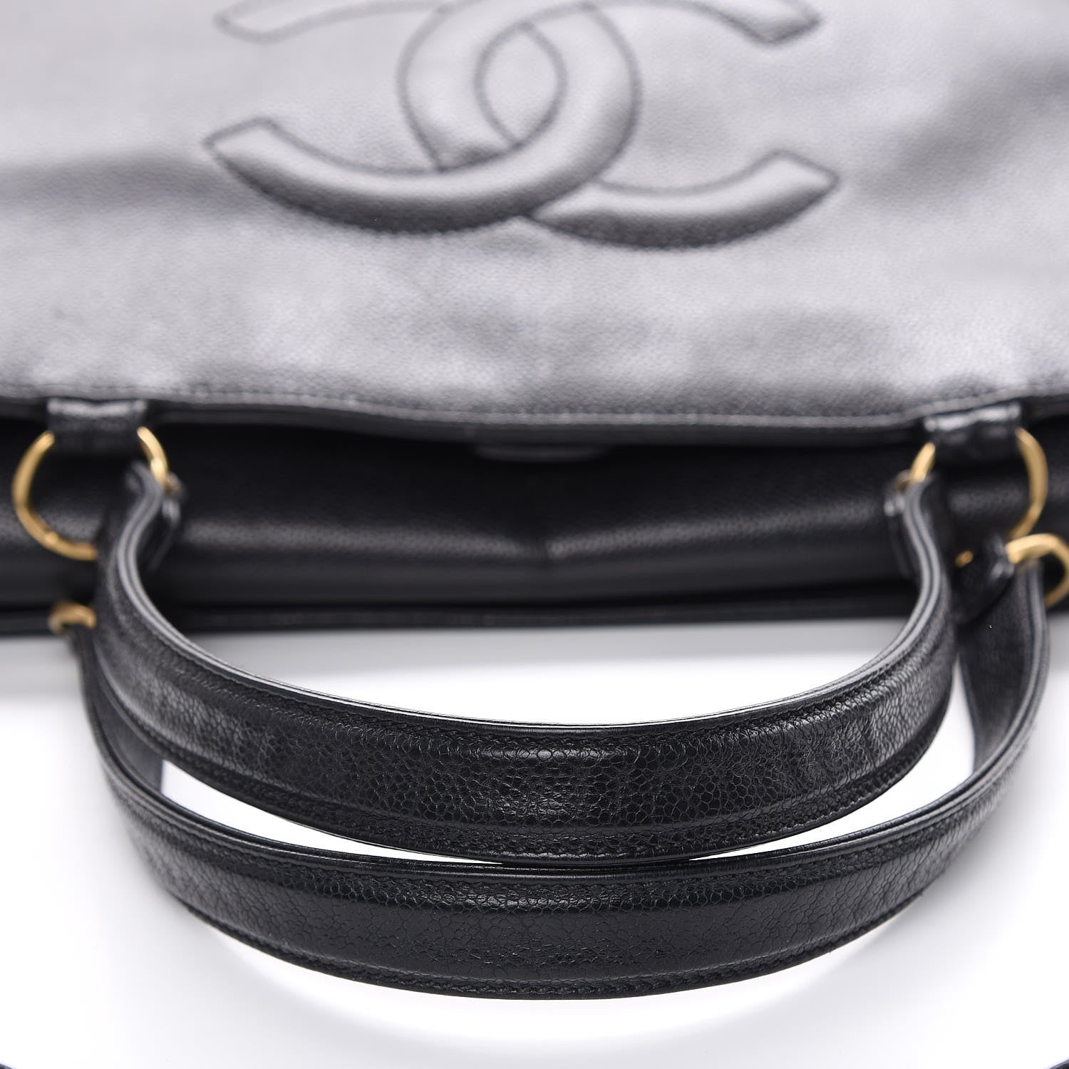Chanel Caviar Large CC Shoulder Bag Black 12 of 13