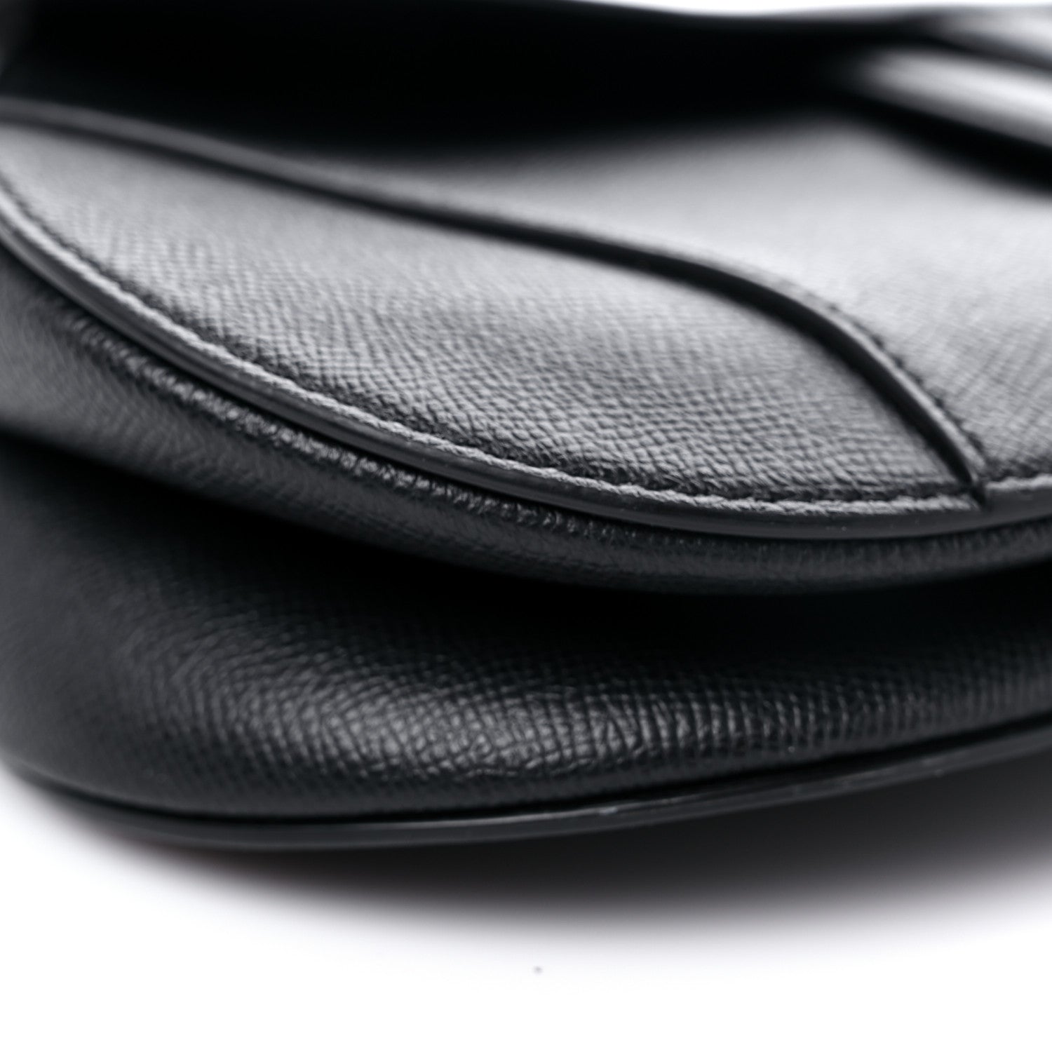 Christian Dior Grained Calfskin Saddle Bag Black 8 of 13