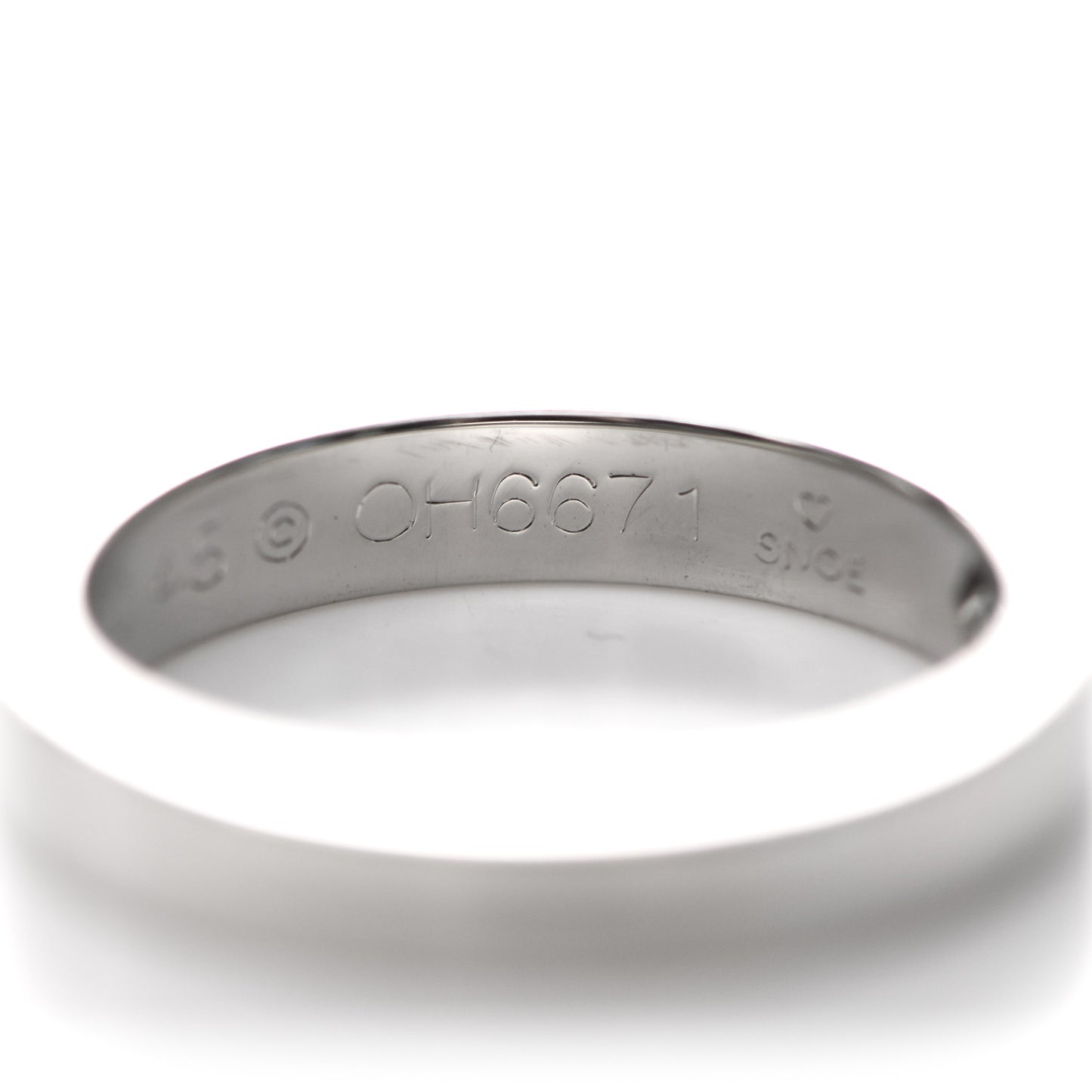 Platinum Diamond 3mm C De Cartier Wedding Band Ring 45 3.25