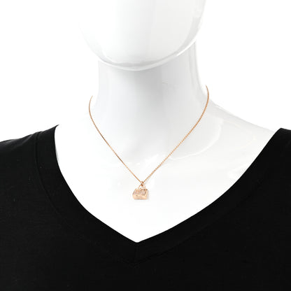 Hermes 18K Rose Gold Diamond Kelly Amulette Pendant Necklace 2 of 6