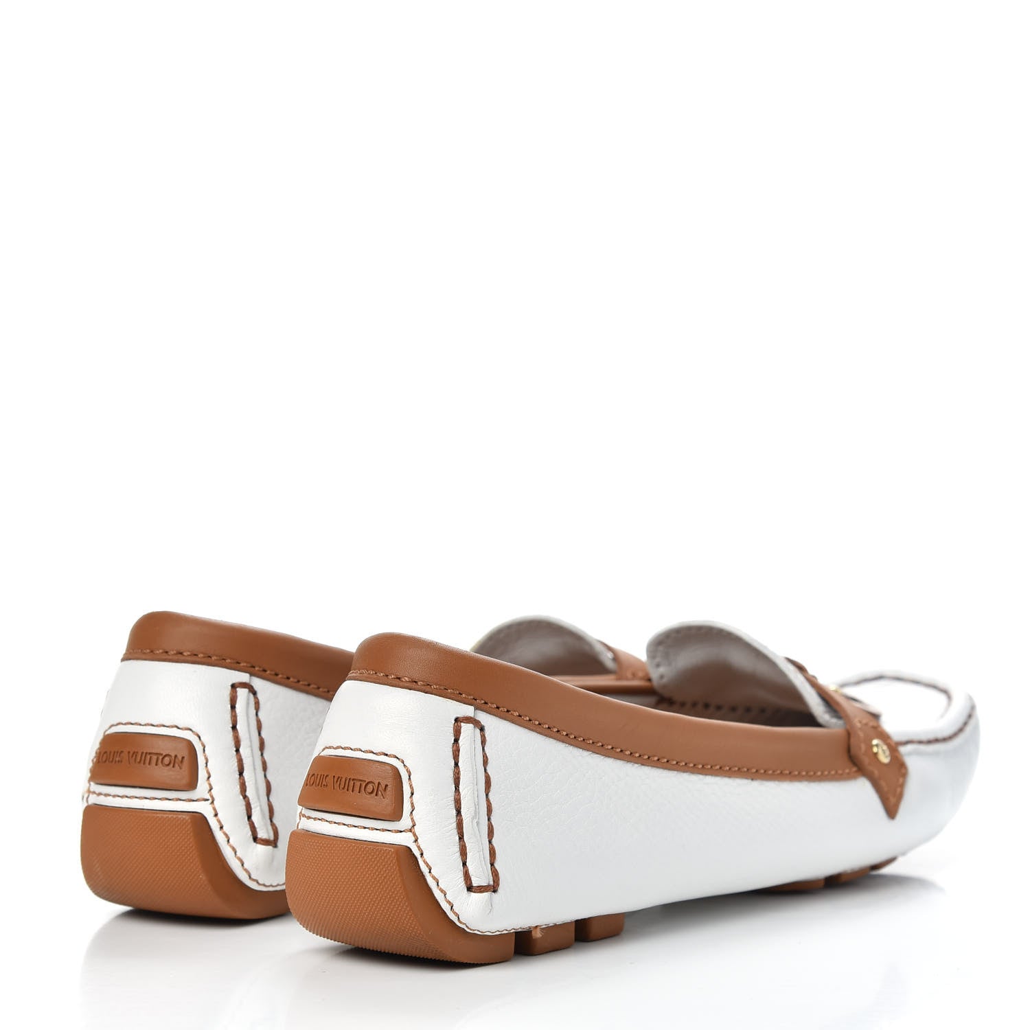 Louis Vuitton Calfskin Charm Moccasin Loafers 40 White 4 of 12