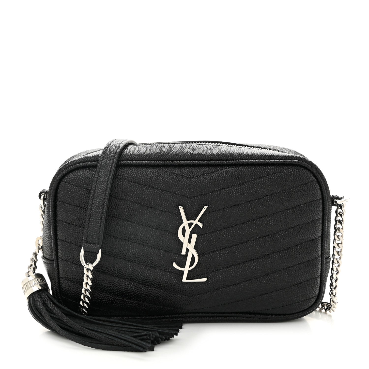 Saint Laurent Grain De Poudre Matelasse Monogram Mini Lou Camera Bag Black 1 of 10