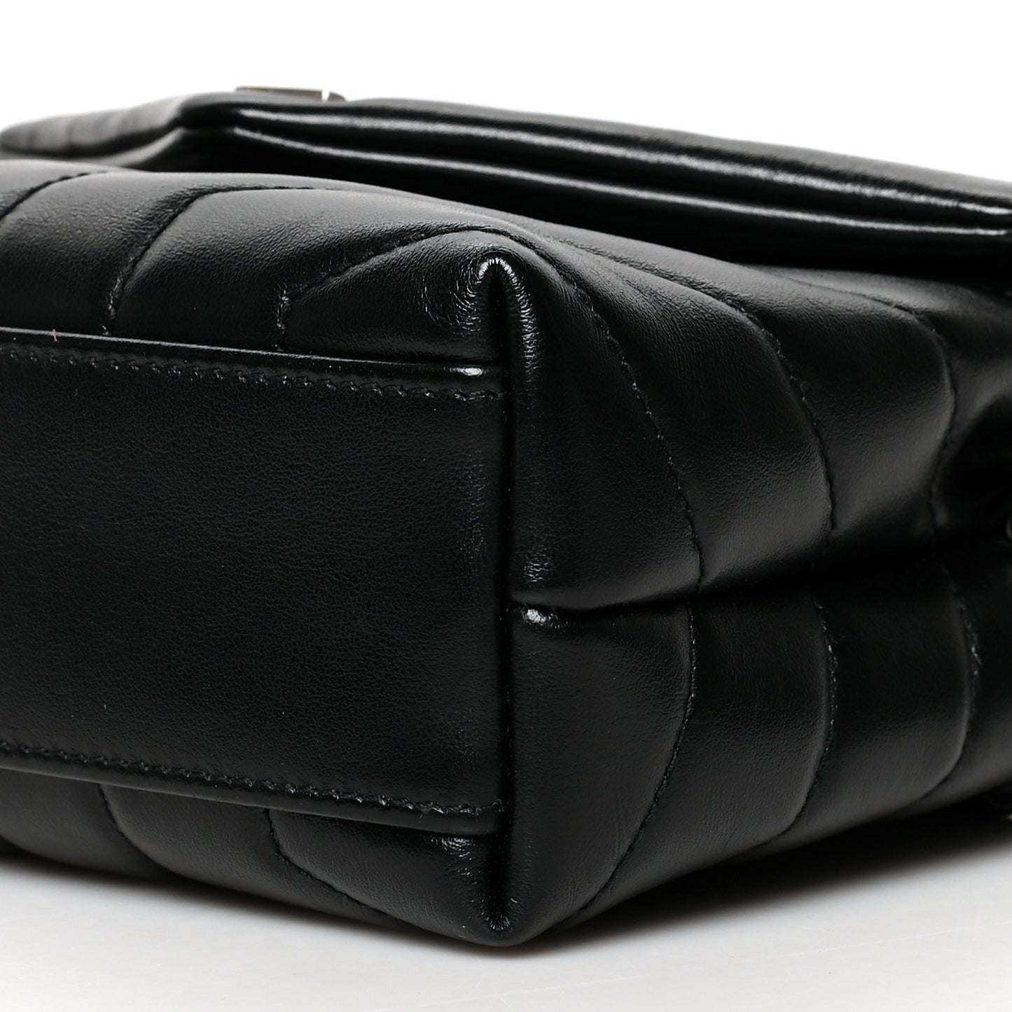 Calfskin Y Quilted Monogram Toy Loulou Crossbody Bag Black