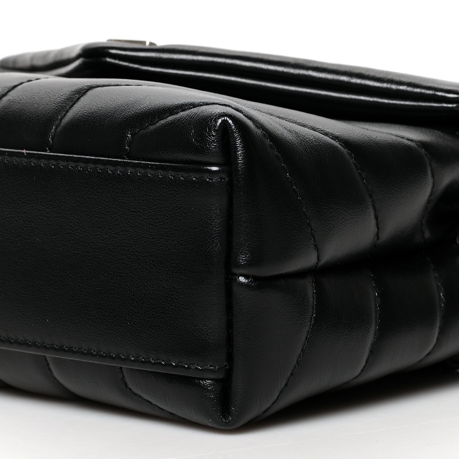 Saint Laurent Calfskin Y Quilted Monogram Toy Loulou Crossbody Bag Black 10 of 10