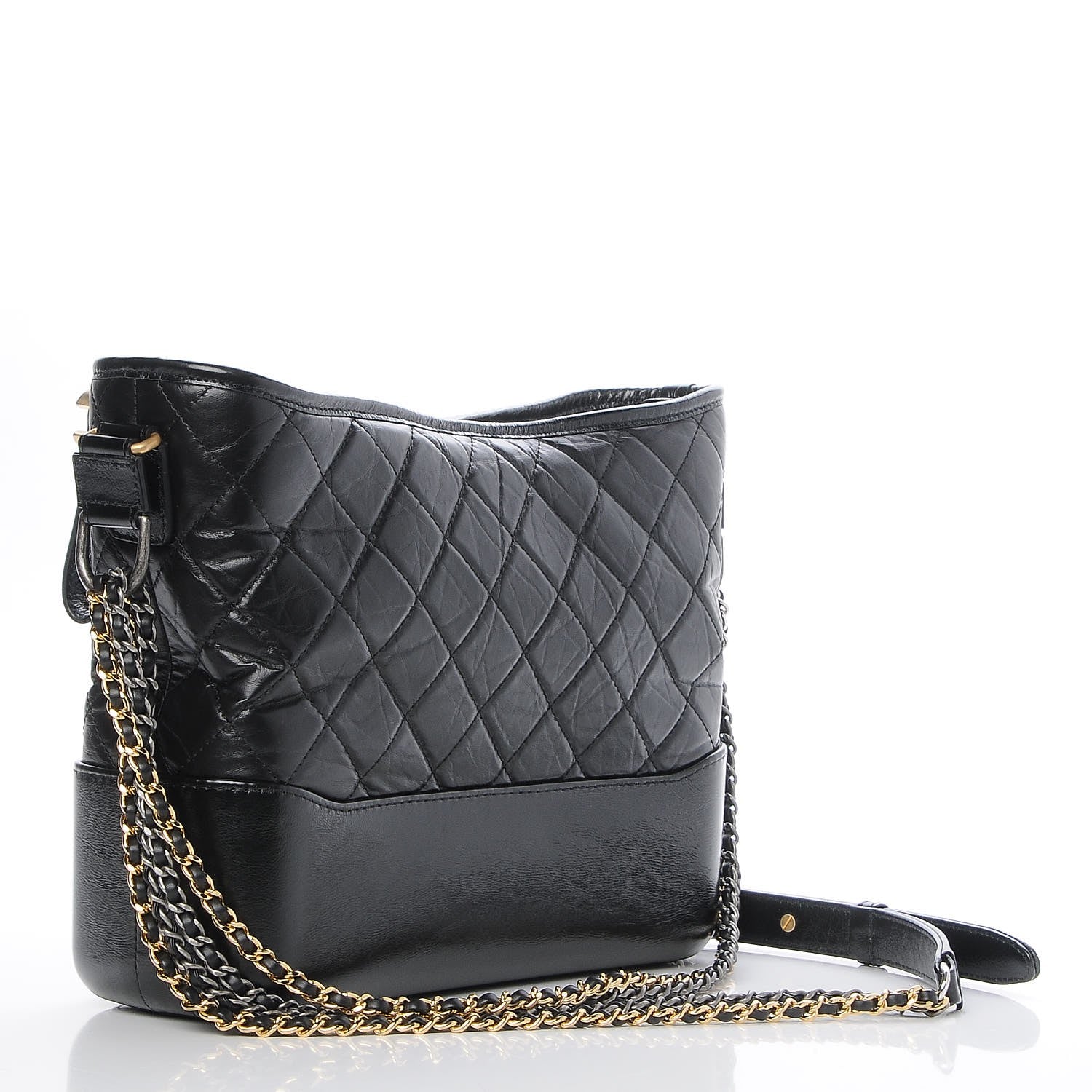 Chanel Aged Calfskin Quilted Medium Gabrielle Hobo Black 3 of 8