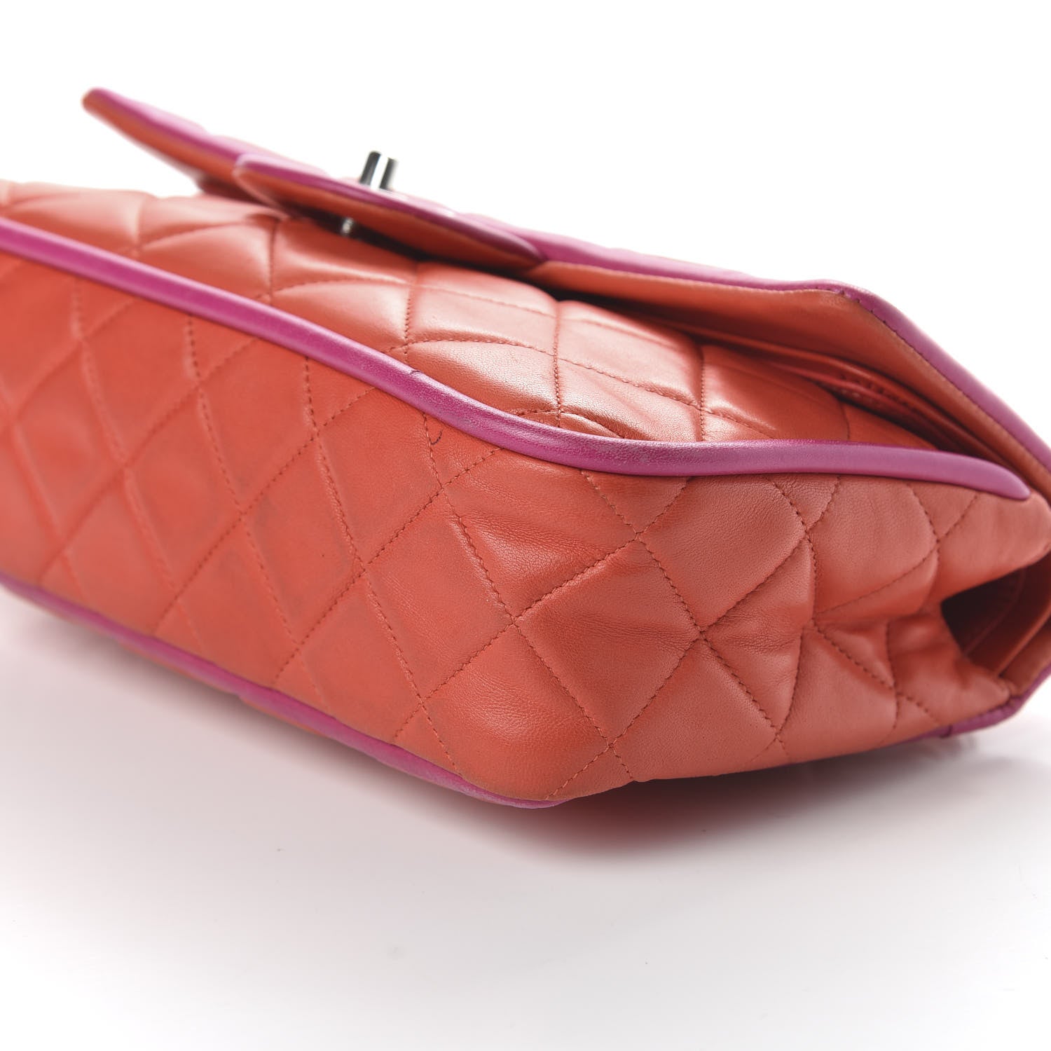 Chanel Lambskin Quilted Medium Double Flap Coral 7 of 10
