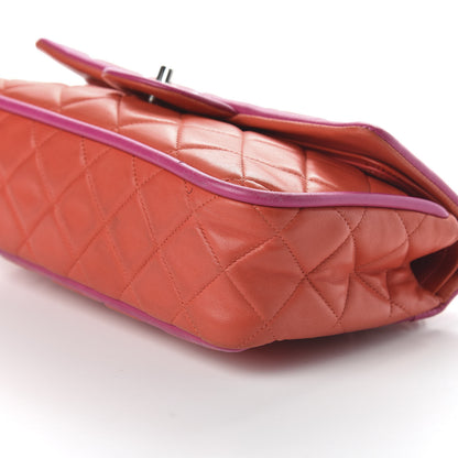 Chanel Lambskin Quilted Medium Double Flap Coral 7 of 10