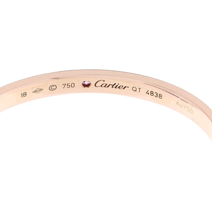 Cartier 18K Pink Gold Pink Sapphire LOVE Cuff Bracelet 18 3 of 3