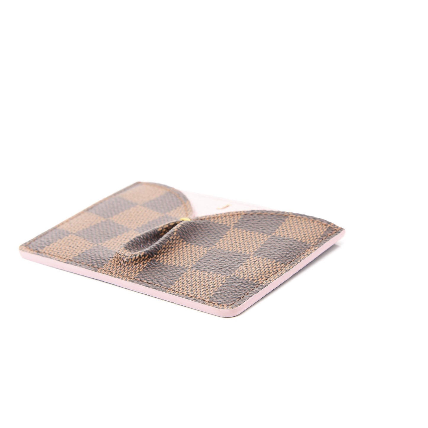 Damier Ebene Caissa Card Holder Rose Ballerine