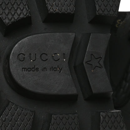 Gucci Covered Wool GG Monogram Womens Lace Up Combat Ankle Boots 35 Beige Ebony Black 7 of 8