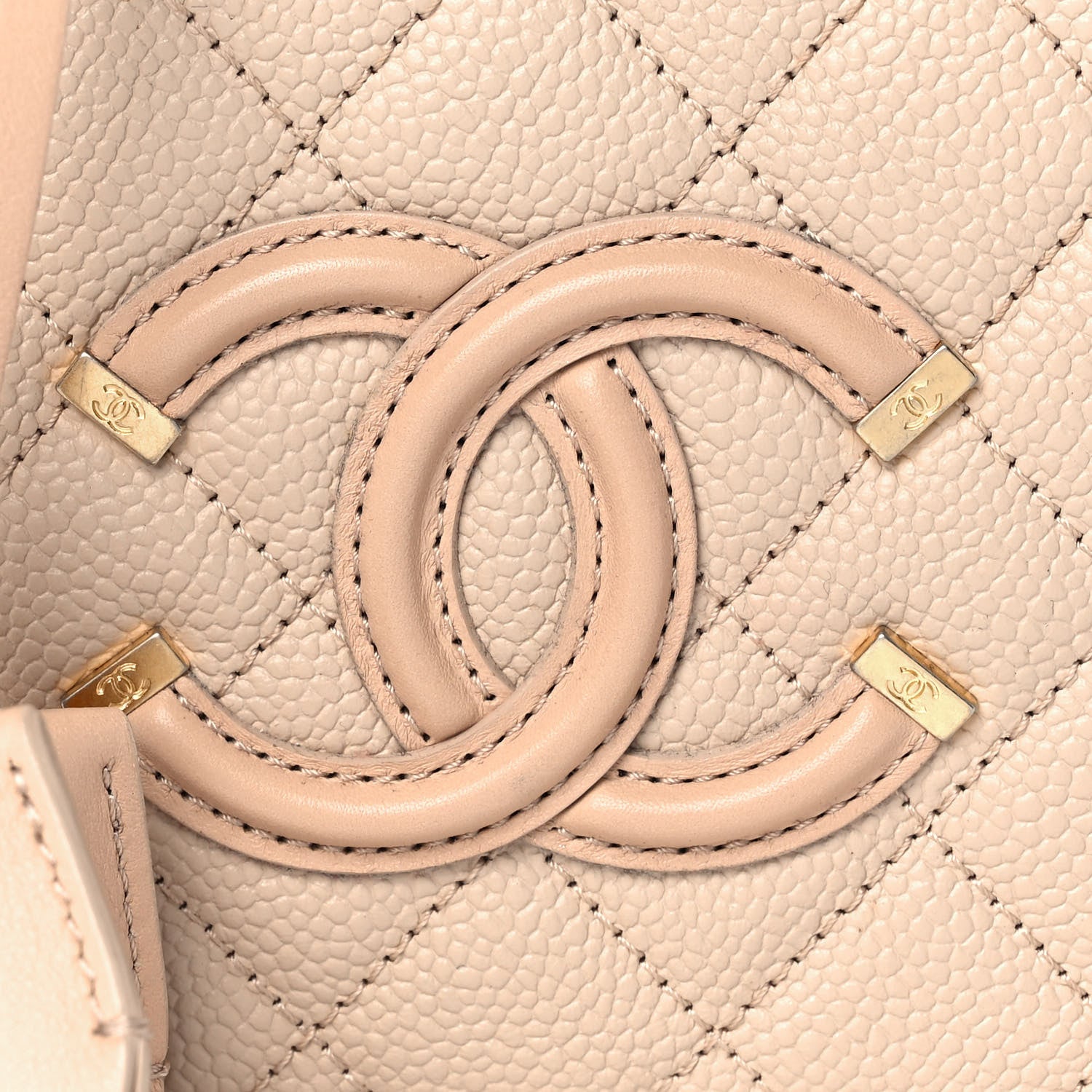 Chanel Caviar Quilted Small CC Filigree Vanity Case Beige 7 of 12