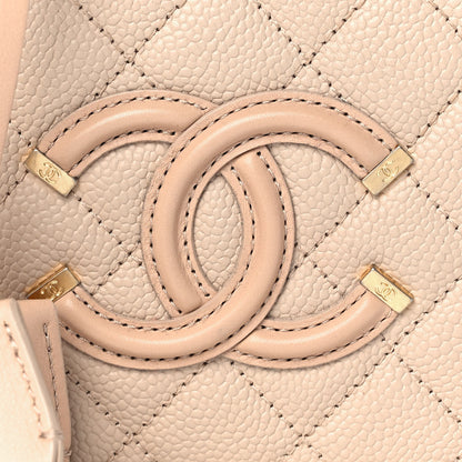 Chanel Caviar Quilted Small CC Filigree Vanity Case Beige 7 of 12