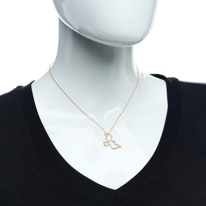 Tiffany 18K Rose Gold Diamond Paloma's Dove Pendant Necklace 5 of 5