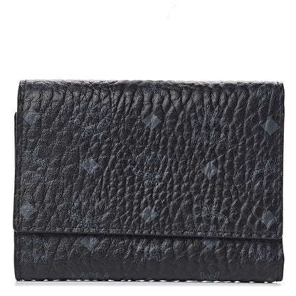 MCM Visetos Tri-Fold Wallet Black 1 of 8