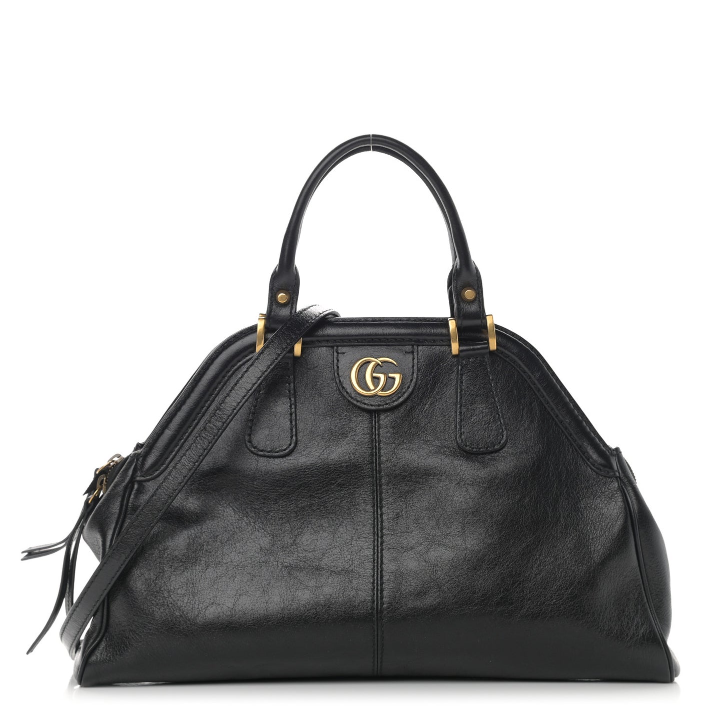 Calfskin Medium Re(Belle) Top Handle Bag Black