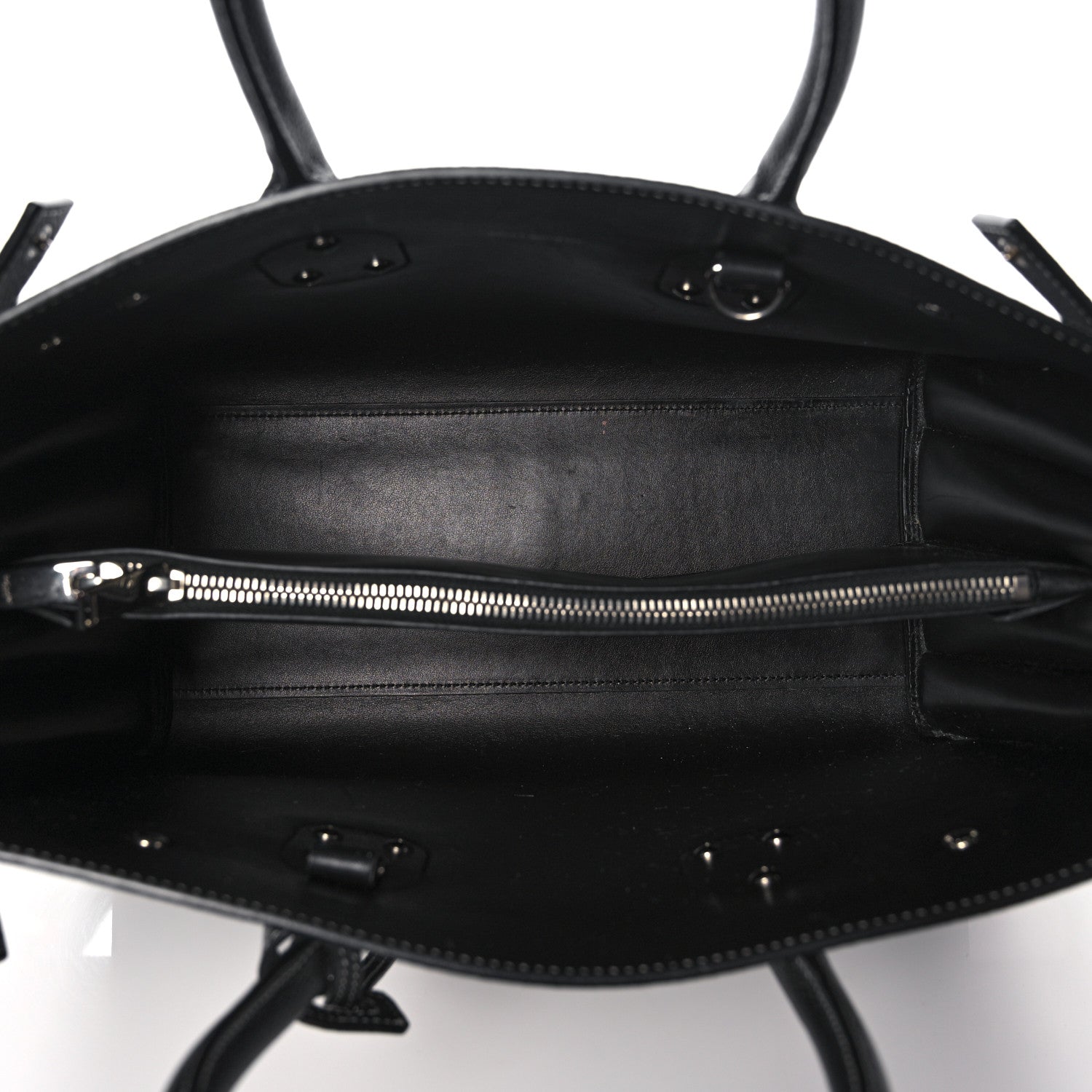 Saint Laurent Grained Calfskin Topstitch Small Sac De Jour Black Porcelain 5 of 14