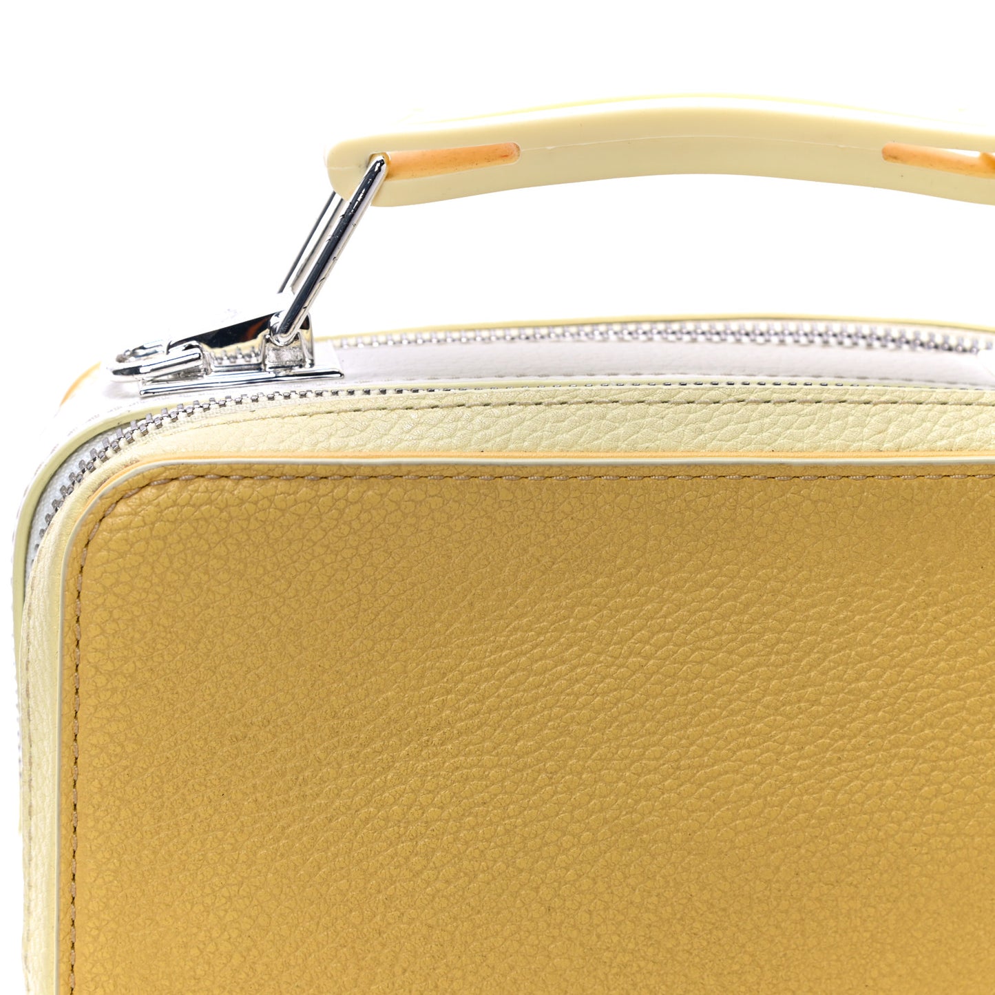 Calfskin Mini The Textured Box Bag Yellow White