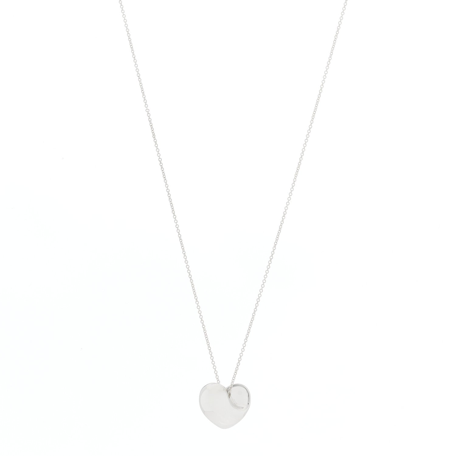 Tiffany Sterling Silver 14mm Elsa Perretti Full Heart Pendant Necklace 1 of 4