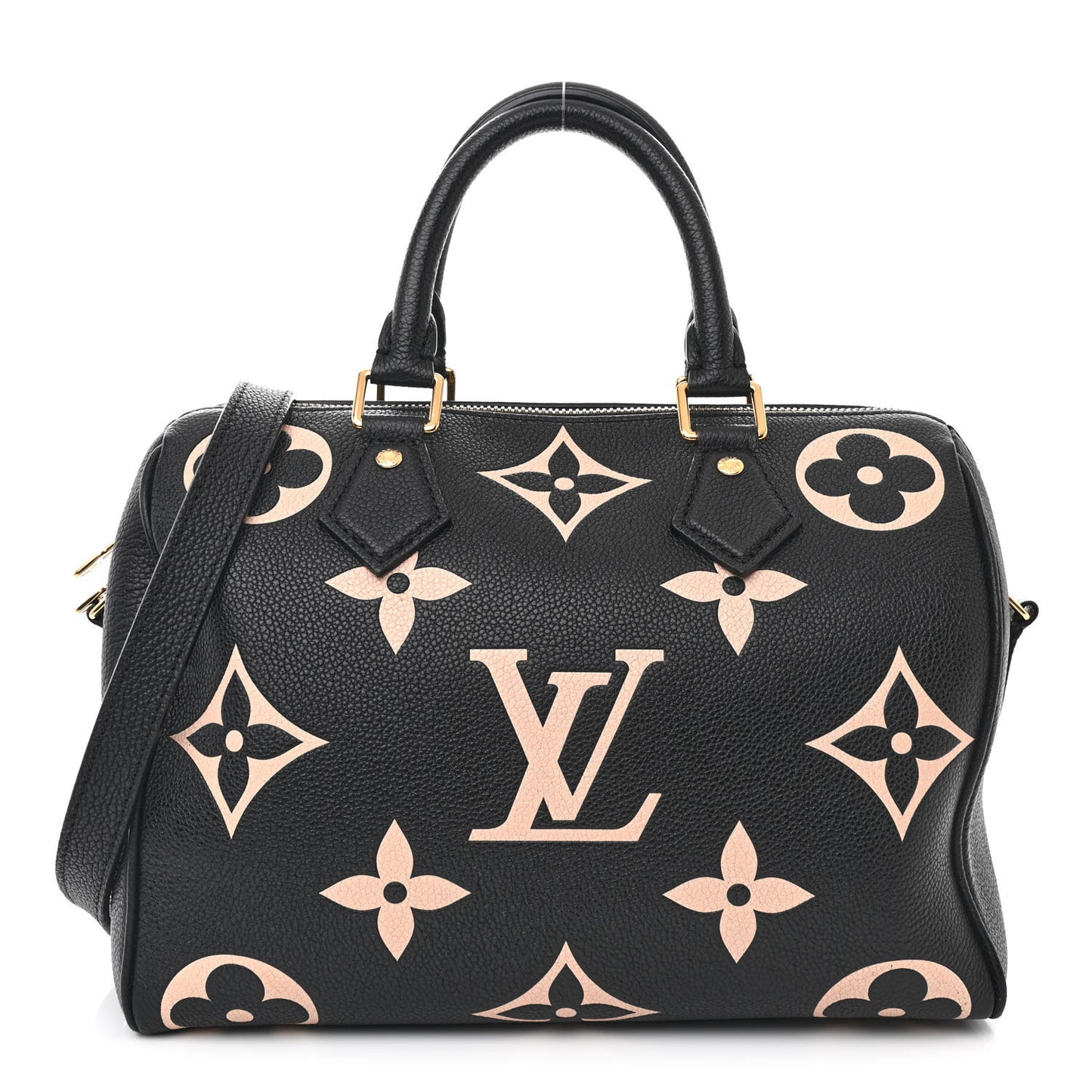 Empreinte Monogram Giant Speedy Bandouliere 25 Black Beige