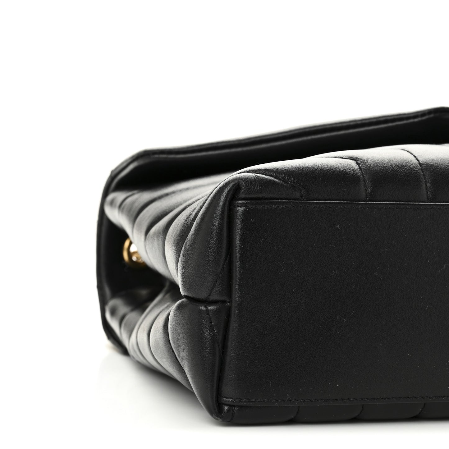 Calfskin Y Quilted Monogram Small Loulou Chain Satchel Black