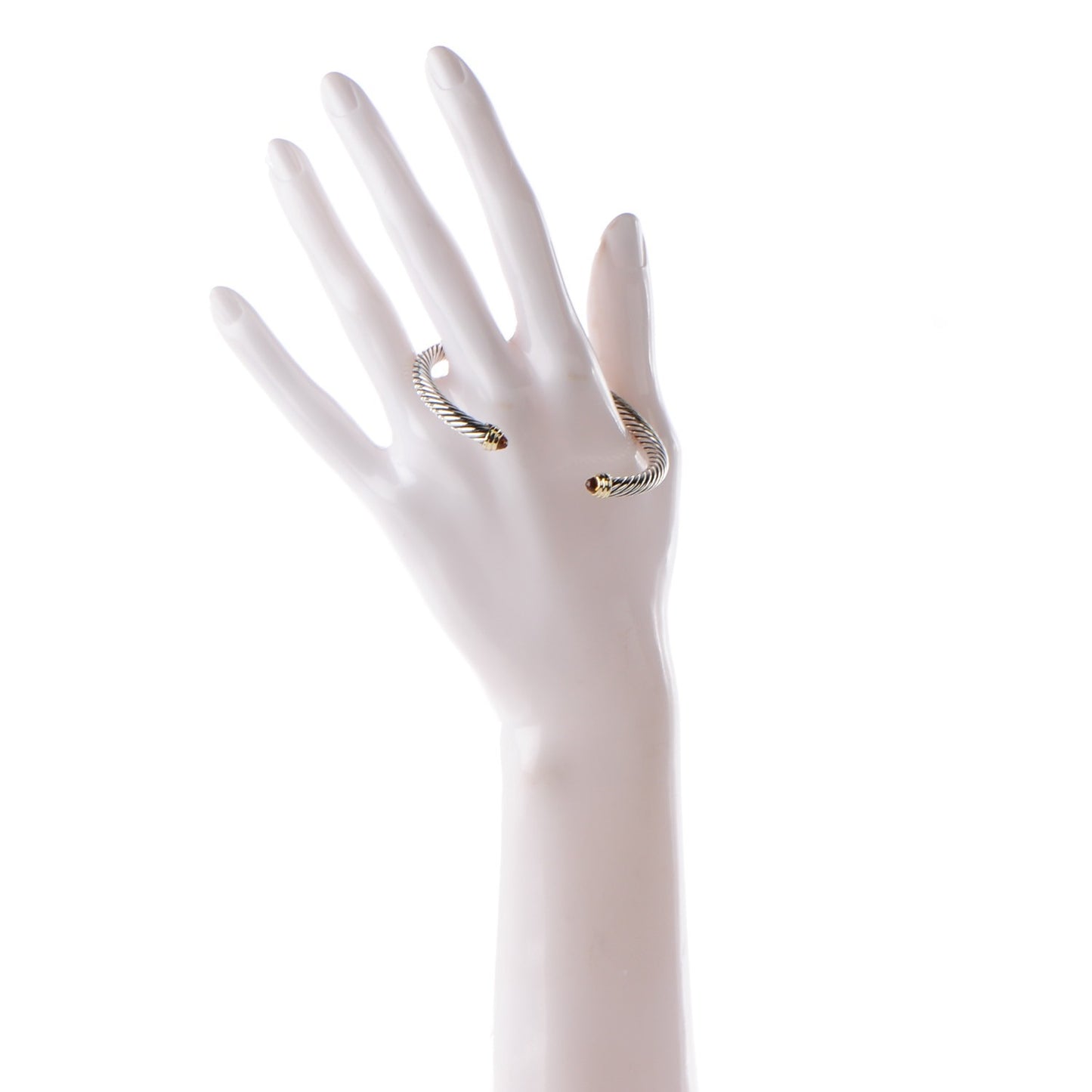 Sterling Silver 14K Yellow Gold Citrine 5mm Cable Classics Petite Color Bracelet