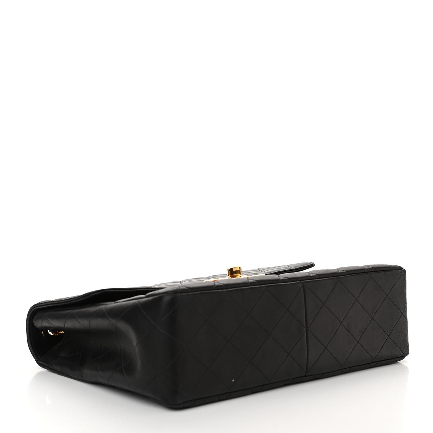 Lambskin Quilted XL Jumbo Single Flap Black