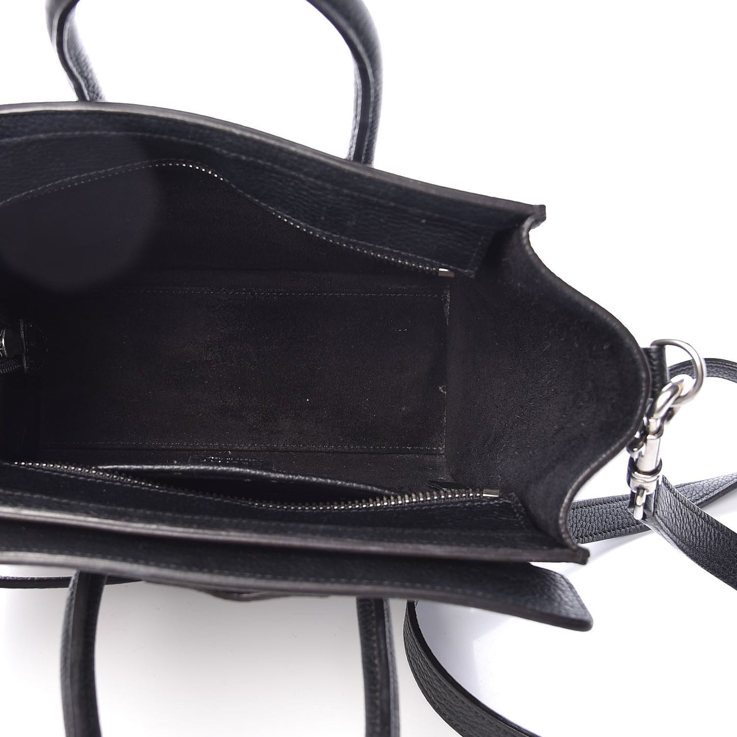 Drummed Calfskin Nano Luggage Black