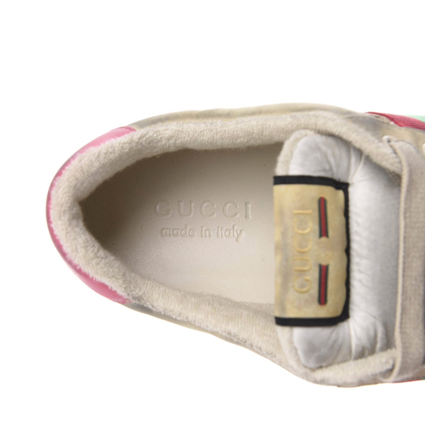GG Monogram Calfskin Web Mens Screener Sneakers 9 New Sand Dusty Milk Pink
